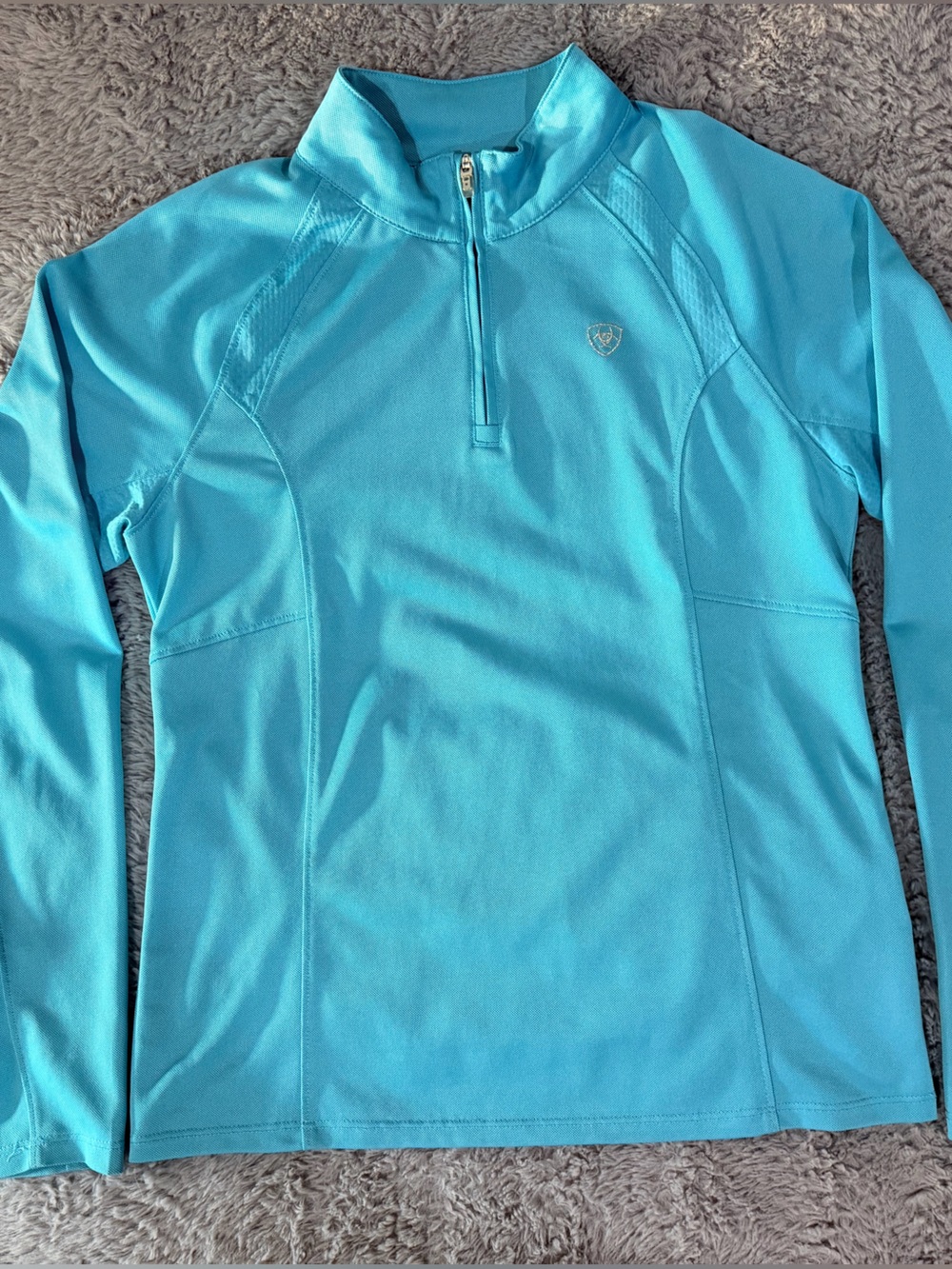 AriatTEK Youth Sunstopper 2.0 Maui Blue 1/4 Zip LS Baselayer Equestrian Riding